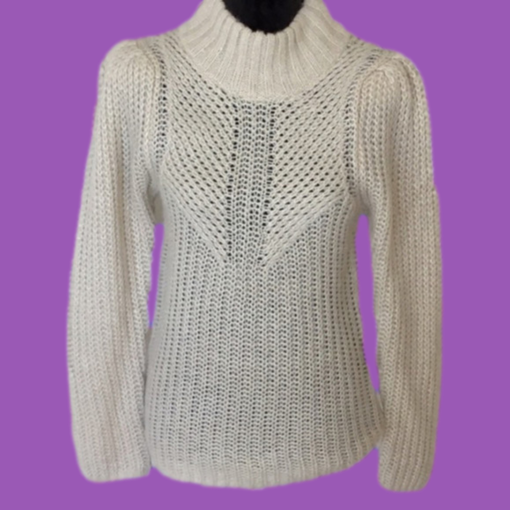 EXPRESS sweater. Women’s Size SP. cream/white with subtle shiny detail. 🔥NWT - Picture 2 of 14